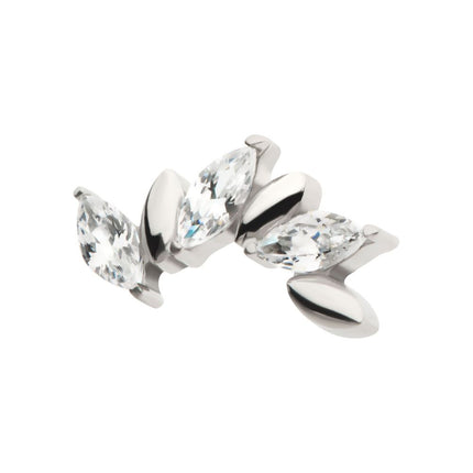 Invictus Titanium Internally Threaded Oscillating Marquise CZ Gem 6-Cluster Top