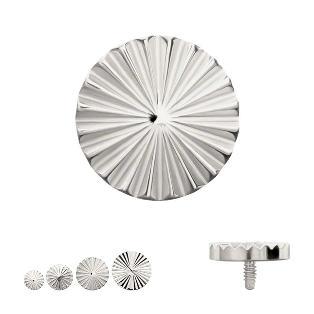 Invictus Titanium Internally Threaded Radiant Corrugated Round Top