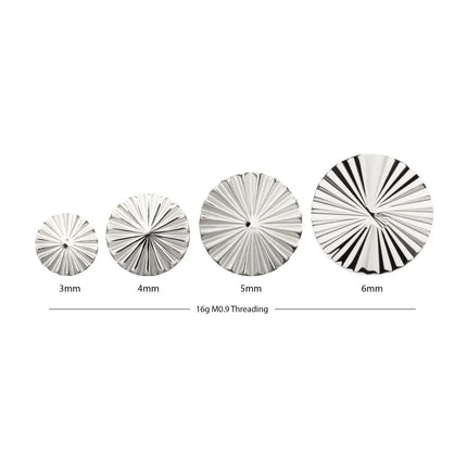 Invictus Titanium Internally Threaded Radiant Corrugated Round Top