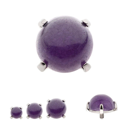 Invictus Titanium Internally Threaded Prong Set Natural Amethyst Stone Top
