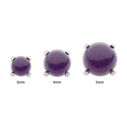 Invictus Titanium Internally Threaded Prong Set Natural Amethyst Stone Top