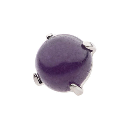 Invictus Titanium Internally Threaded Prong Set Natural Amethyst Stone Top