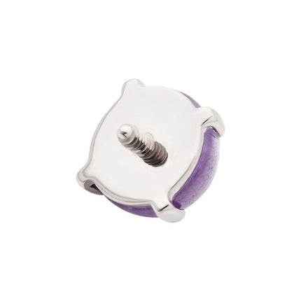 Invictus Titanium Internally Threaded Prong Set Natural Amethyst Stone Top