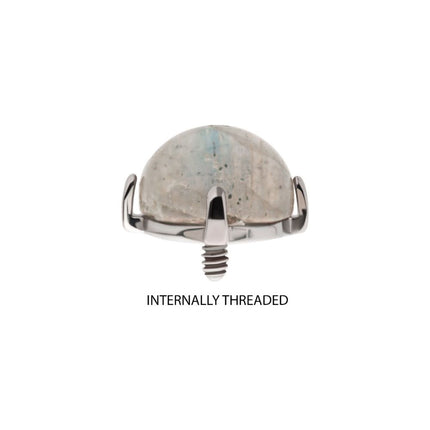 Invictus Titanium Internally Threaded Prong Set Natural Labradorite Stone Top