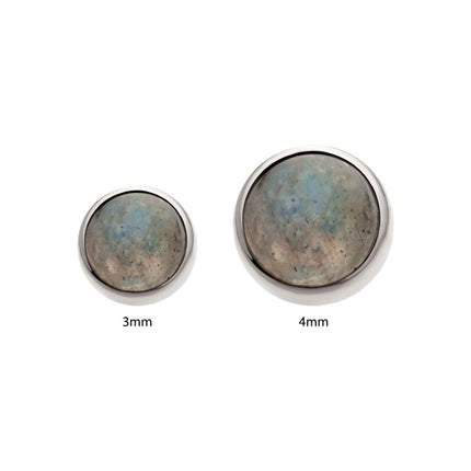 Invictus Titanium Internally Threaded Bezel Set Natural Labradorite Stone Top