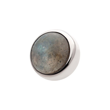 Invictus Titanium Internally Threaded Bezel Set Natural Labradorite Stone Top