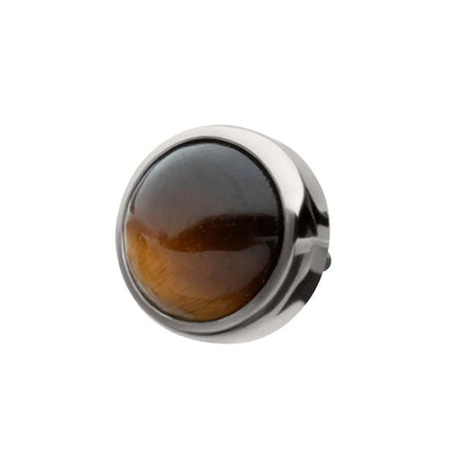 Invictus Titanium Internally Threaded Bezel Set Round Natural Stone Top