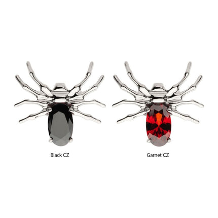 Invictus Titanium Internally Threaded Spider Top with 4-Prong Oval CZ