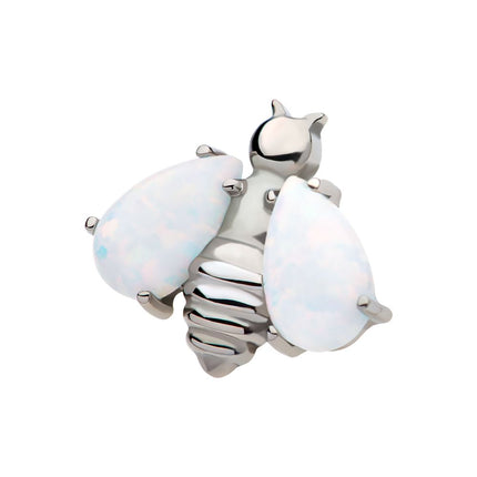 Invictus Titanium Internally Threaded Bee with Opal Wings Top