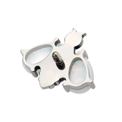 Invictus Titanium Internally Threaded Bee with Opal Wings Top