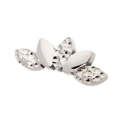 Invictus Titanium Internally Threaded Hammered Marquise Cluster Fan Shape Top