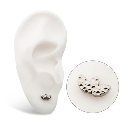 Invictus Titanium Internally Threaded Hammered Marquise 3-Cluster Top