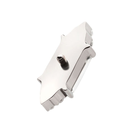 Invictus Titanium Internally Threaded Pronged Baguette & Round CZ 7-Cluster Top