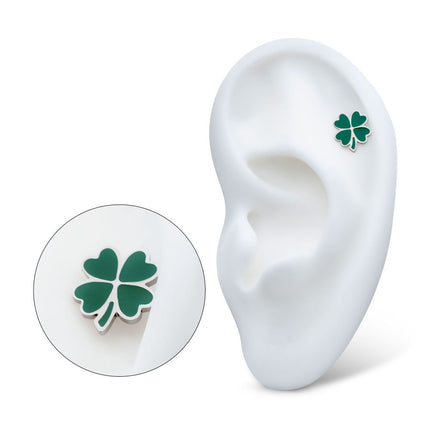 Invictus Titanium Internally Threaded Enamel 4-Leaf Clover Top