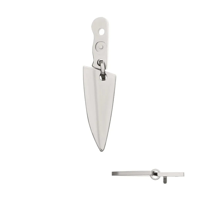 Invictus Titanium Internally Threaded Knife Top with Bottom Blade Dangle