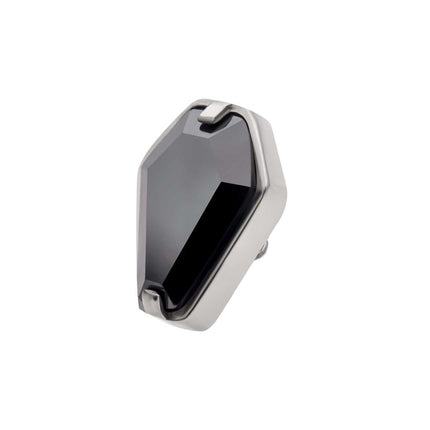 Invictus Titanium Internally Threaded with Prong Set Black CZ Coffin Top