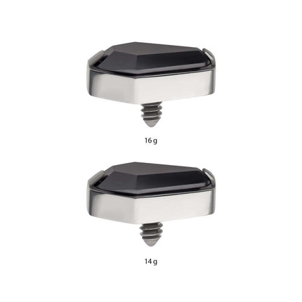 Invictus Titanium Internally Threaded with Prong Set Black CZ Coffin Top