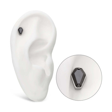 Invictus Titanium Internally Threaded with Prong Set Black CZ Coffin Top