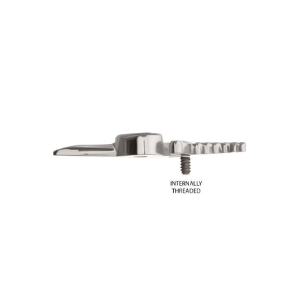 Invictus Titanium Internally Threaded Dagger with Bezel Set Black Heart Gem Top