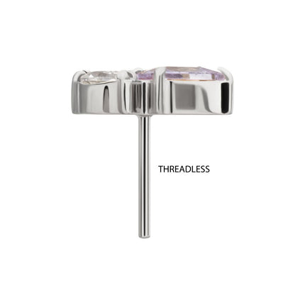 Invictus Titanium Threadless "Harmony Cluster" Prong Set Gem Top