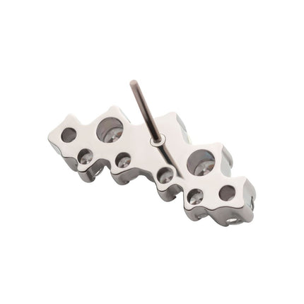 Invictus Titanium Threadless Prong Set Round CZ/Opal Terraced Cluster Top