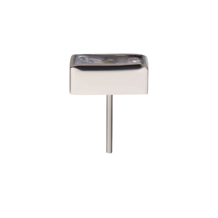 Invictus Titanium Threadless with Bezel Set CZ Rectangular Shape Top