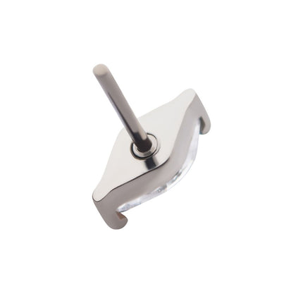 Invictus Titanium Threadless with 2-Prong Marquise CZ Top
