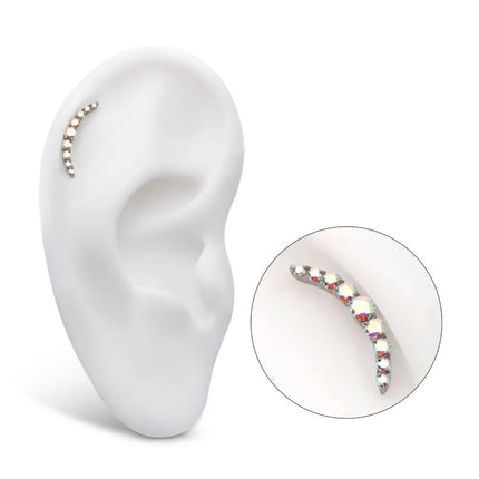 Invictus Titanium Threadless Prong Set Round CZ/Opal 9-Cluster Top