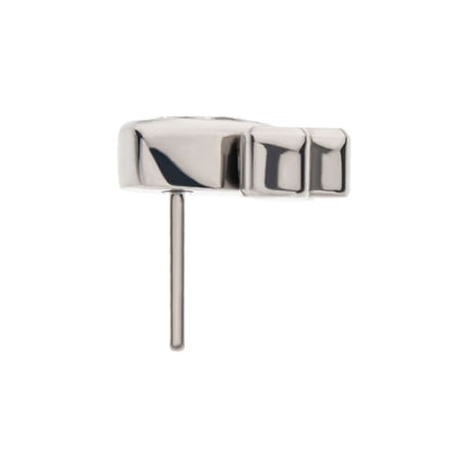 Invictus Titanium Threadless with Clustered Bezel Set Teardrop & Round CZ Top