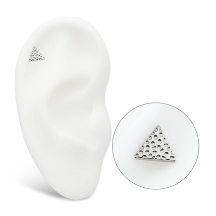 Invictus Titanium Threadless Hammered Triangle Top