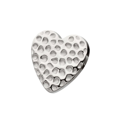 Invictus Titanium Threadless Hammered Heart Top