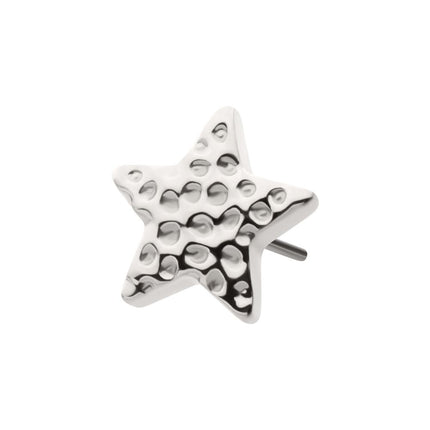 Invictus Titanium Threadless Hammered Star Top