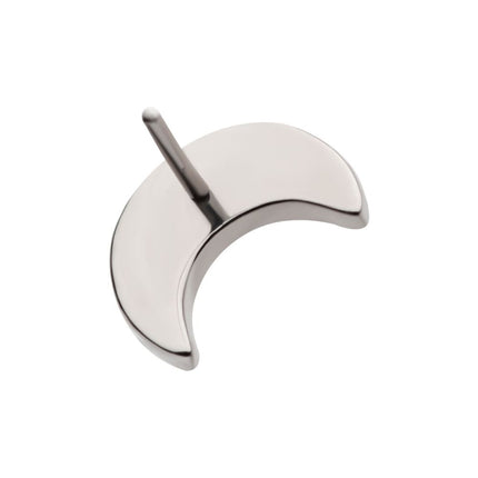 Invictus Titanium Threadless Hammered Crescent Moon Top