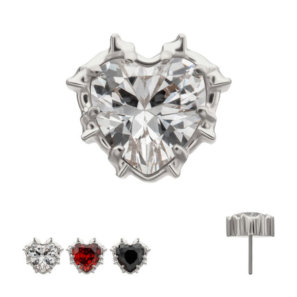 Invictus Titanium Threadless Prong Set Gem Heartbreaker Edge Top