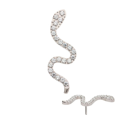 Invictus Titanium Threadless with Pave Set CZ Snake Top