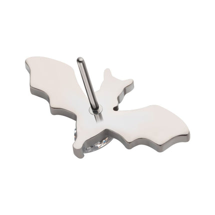 Invictus Titanium Threadless with Round & Teardrop CZ Flying Bat Top