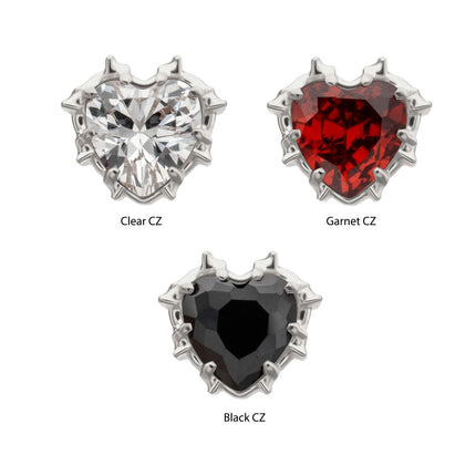 Invictus Titanium Threadless Prong Set Gem Heartbreaker Edge Top