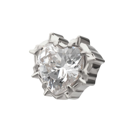 Invictus Titanium Threadless Prong Set Gem Heartbreaker Edge Top