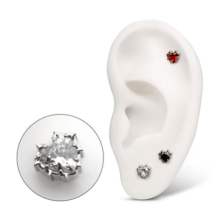 Invictus Titanium Threadless Prong Set Gem Heartbreaker Edge Top