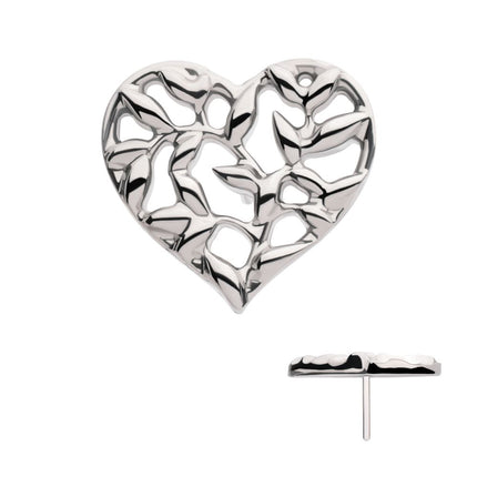 Invictus Titanium Threadless Heart of Vines Top