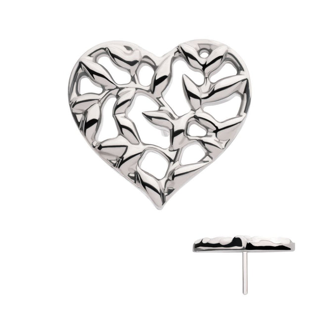 Invictus Titanium Threadless Heart of Vines Top