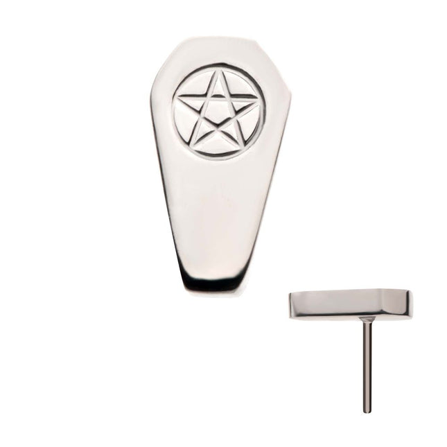 Invictus Titanium Threadless Coffin with Engraved Pentagram Top