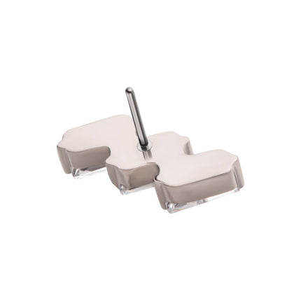 Invictus Titanium Threadless Prong Set Baguette CZ Diagonal 3-Cluster Top