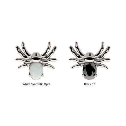 Invictus Titanium Threadless Prong Set Opal/CZ Spider Top