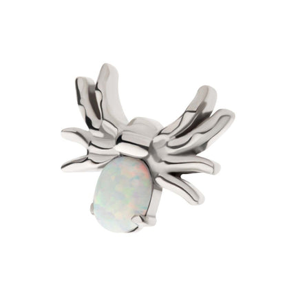 Invictus Titanium Threadless Prong Set Opal/CZ Spider Top