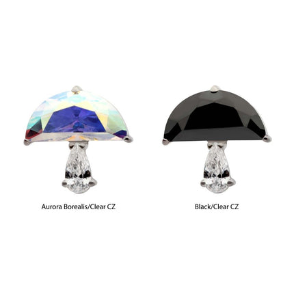 Invictus Titanium Threadless Prong Set Multi Shape CZ Mushroom Top