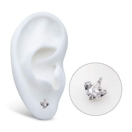 Invictus Titanium Threadless Multi Shape Clear CZ 4-Cluster Top