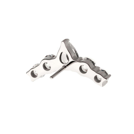 Invictus Titanium Threadless Prong Set Round & Teardrop Shape CZ 5-Cluster Top