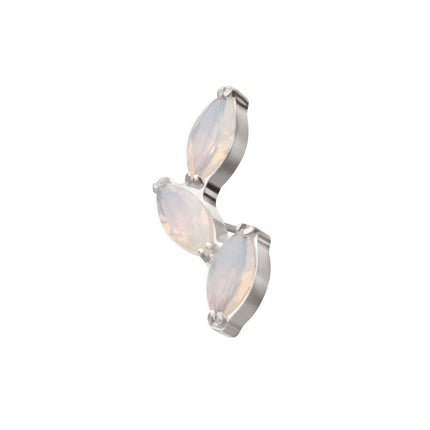 Invictus Titanium Threadless Vine Shape Top with 3-Tier Full Opalite Marquise