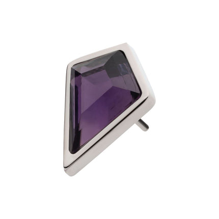 Invictus Titanium Threadless Bezel Set Kite Shape Stone Top